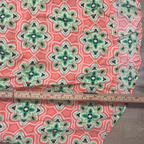 Crown & Ivy Blouse Women's Pink and Green 3/4 Sleeve V-Neck Crochet Sz OX - Picture 10 of 11